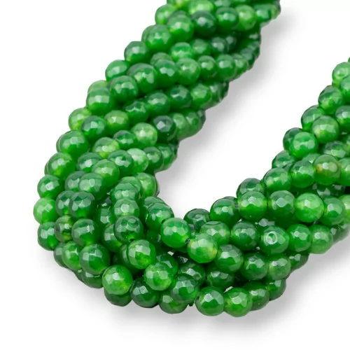 Έγχρωμο Jadeite Jade Economic Line Faceted 06mm Forest Green