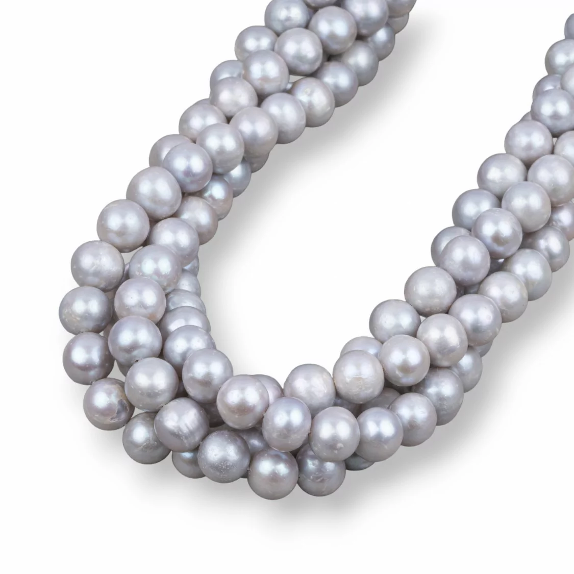 Perle di Fiume Tondo 9,0-9,5mm A Grigio-TONDO | Worldofjewel.com