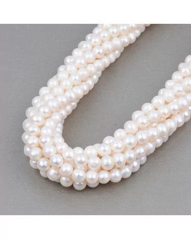 Perle di Fiume Tondo 6,5-7,0mm A Bianco-TONDO | Worldofjewel.com