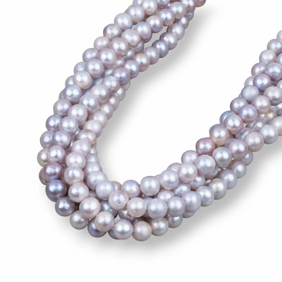 Perle di Fiume Tondo 6,5-7,5mm Lilla Grigio-TONDO | Worldofjewel.com