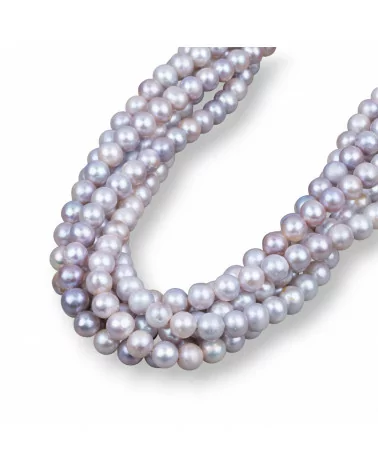 Perle di Fiume Tondo 6,5-7,5mm Lilla Grigio-TONDO | Worldofjewel.com