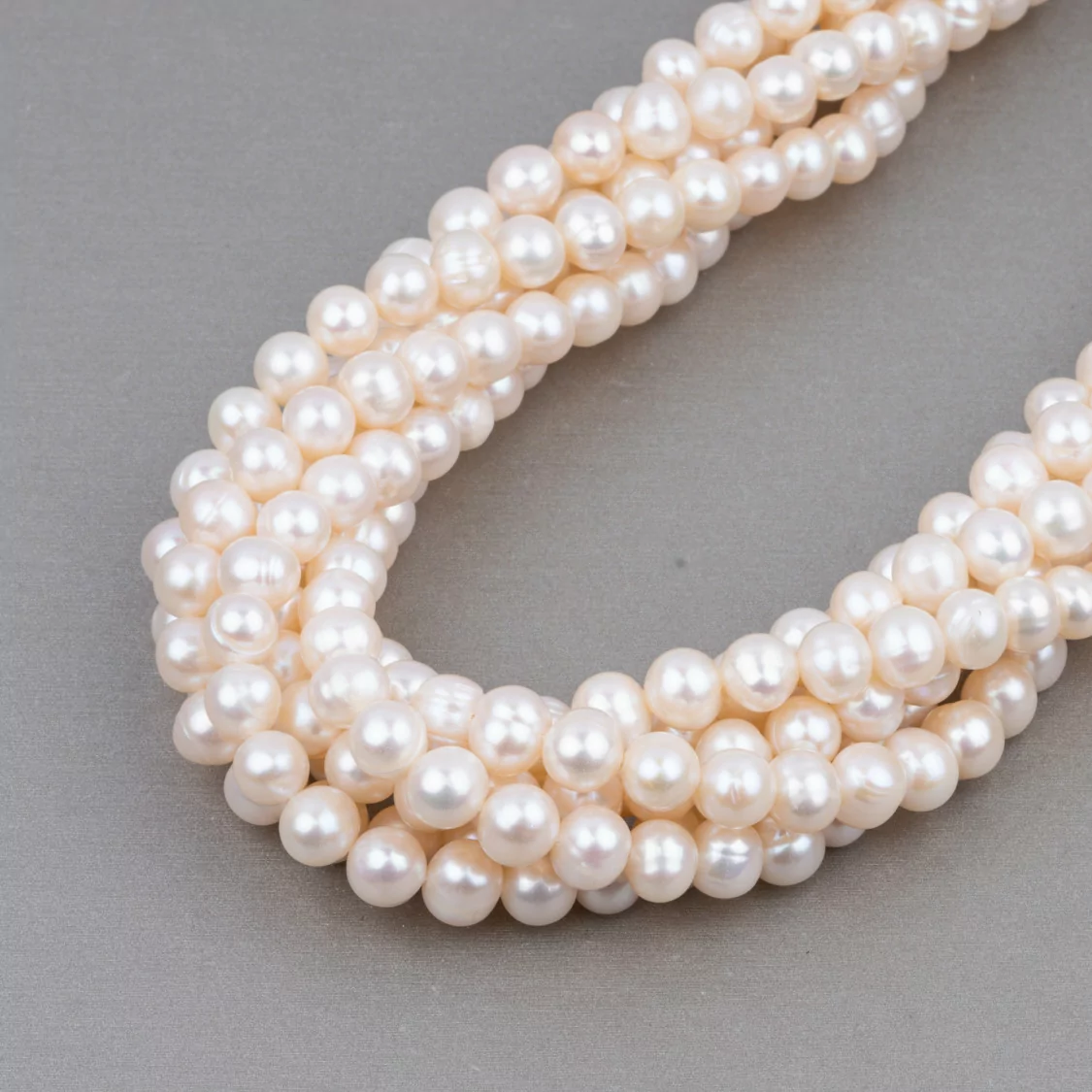 Perle di Fiume Tondo 7,0-7,5mm A Bianco-TONDO | Worldofjewel.com