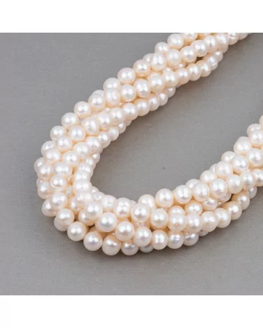 Perle di Fiume Tondo 7,0-7,5mm A Bianco-TONDO | Worldofjewel.com