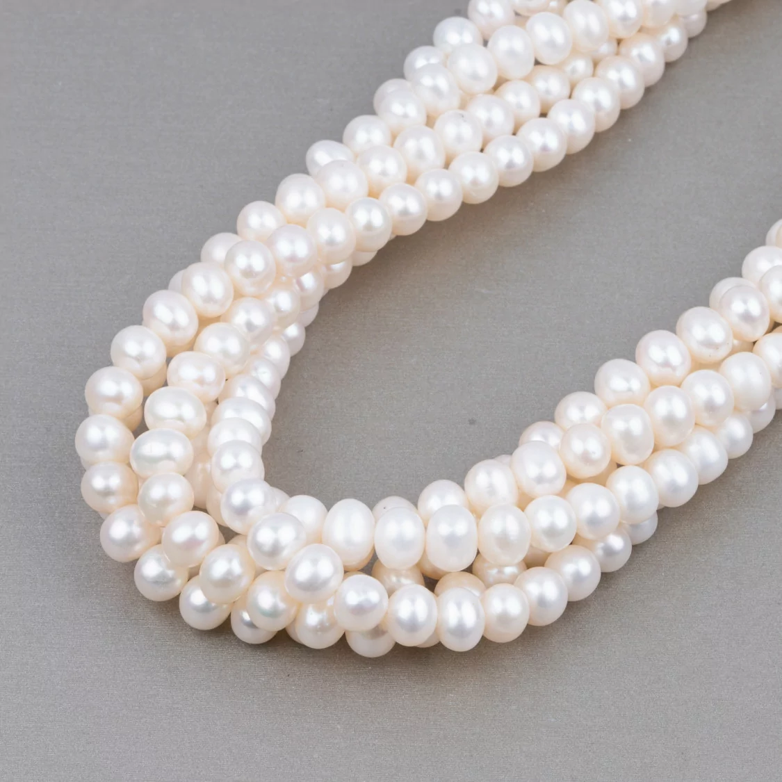 Perle di Fiume Tondo 7,0-7,5mm AAA3 Bianco Lungo-TONDO | Worldofjewel.com