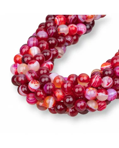 Agata Rossa Ruby Striata Tondo Liscio 10mm-AGATA ROSSA | Worldofjewel.com