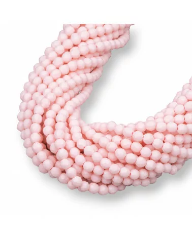 Pasta di Corallo Rosa Chiaro Synt Perlina Tonda Sfaccettata 4mm-PASTA DI CORALLO ROSA | Worldofjewel.com