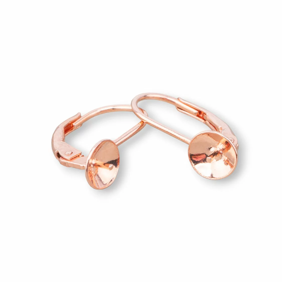 Base Per Orecchini Di Argento 925 Monachella Chiusa Con Coppetta 6x17mm 5 Paia Oro Rosa-BASI DI ARGENTO 925 | Worldofjewel.com