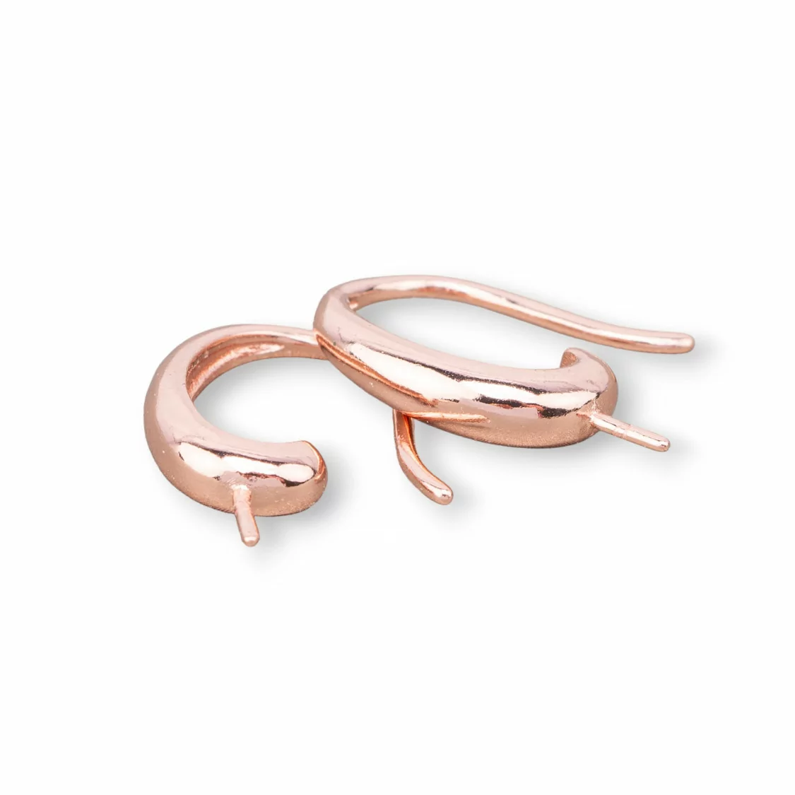 Base Per Orecchini Di Argento 925 Monachella Liscia Con Chiodino Finale 3,5x16mm 2 Paia Oro Rosa-BASI DI ARGENTO 925 | Worldofjewel.com