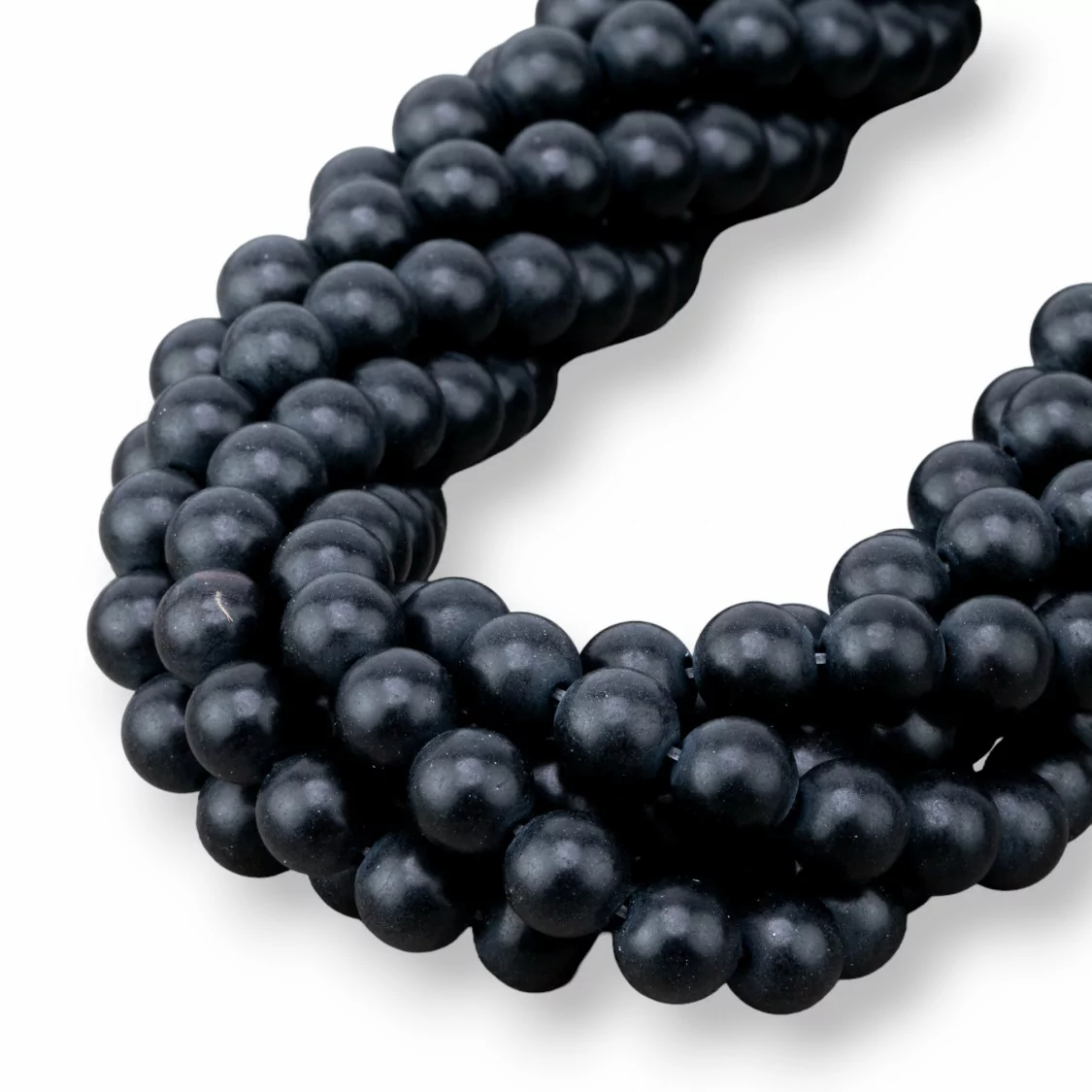 Cristallo Nero Satinato Tondo Liscio 8mm-CRISTALLO NERO | Worldofjewel.com