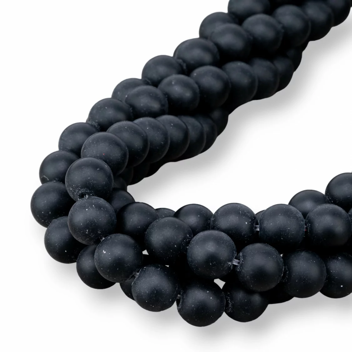 Cristallo Nero Satinato Tondo Liscio 12mm-CRISTALLO NERO | Worldofjewel.com