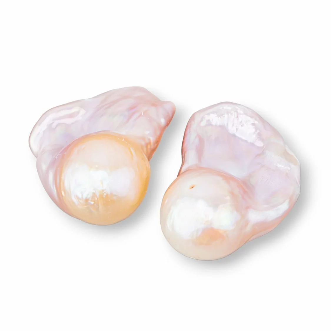 Perle Di Fiume Barocche Senza Foro Colore Naturale (RBW) 12-13gr 1Paia-PERLE BAROCCHE SFUSE | Worldofjewel.com