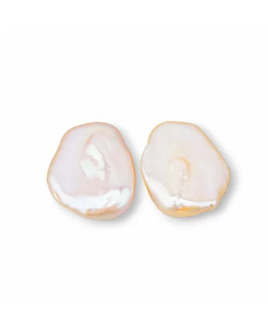 Perle Di Fiume Barocche Gocce Piatte Un Foro 16-18x22-24mm (YEG) 7-8gr 1 Coppia Rosa-PERLE BAROCCHE SFUSE | Worldofjewel.com