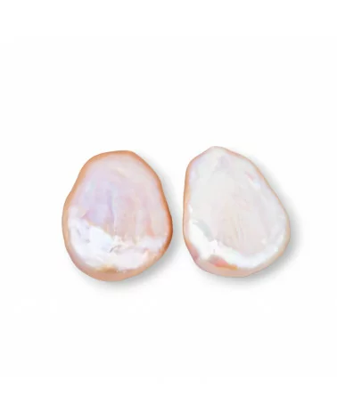 Perle Di Fiume Barocche Gocce Piatte Un Foro 16-18x24-26mm (YEG) 8-9gr 1 Coppia Lilla-PERLE BAROCCHE SFUSE | Worldofjewel.com