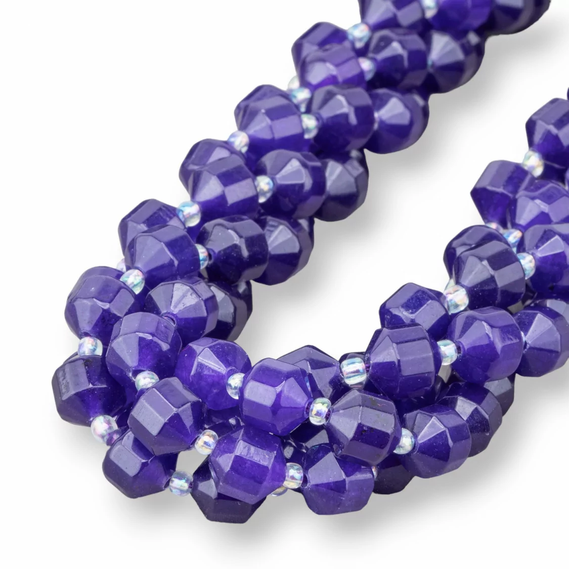 Giada Bicono Cilindrico Sfaccettato 8mm Viola-GIADA VIOLA | Worldofjewel.com