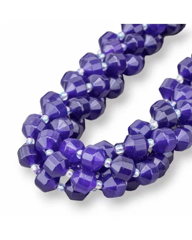 Giada Bicono Cilindrico Sfaccettato 8mm Viola-GIADA VIOLA | Worldofjewel.com