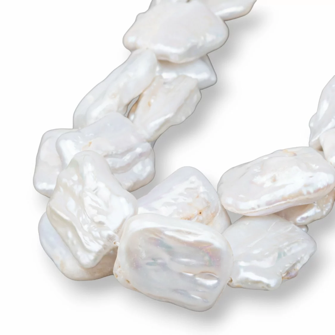 Perle Di Fiume Barocche Piatte (OHG) Bianco 110-120gr-PERLE BAROCCHE | Worldofjewel.com