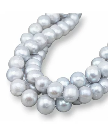 Perle Di Fiume Tondo 11,5-13,5mm Grigio Rigato-LINEA ALTA | Worldofjewel.com