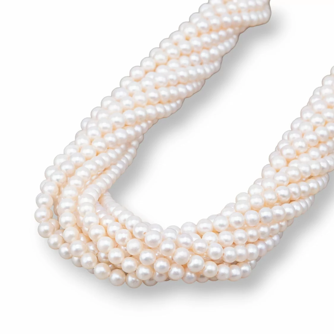 Perle Di Fiume Tondo 3,5-4,0mm Bianco-LINEA ALTA | Worldofjewel.com