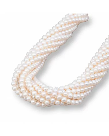 Perle Di Fiume Tondo 3,5-4,0mm Bianco-LINEA ALTA | Worldofjewel.com