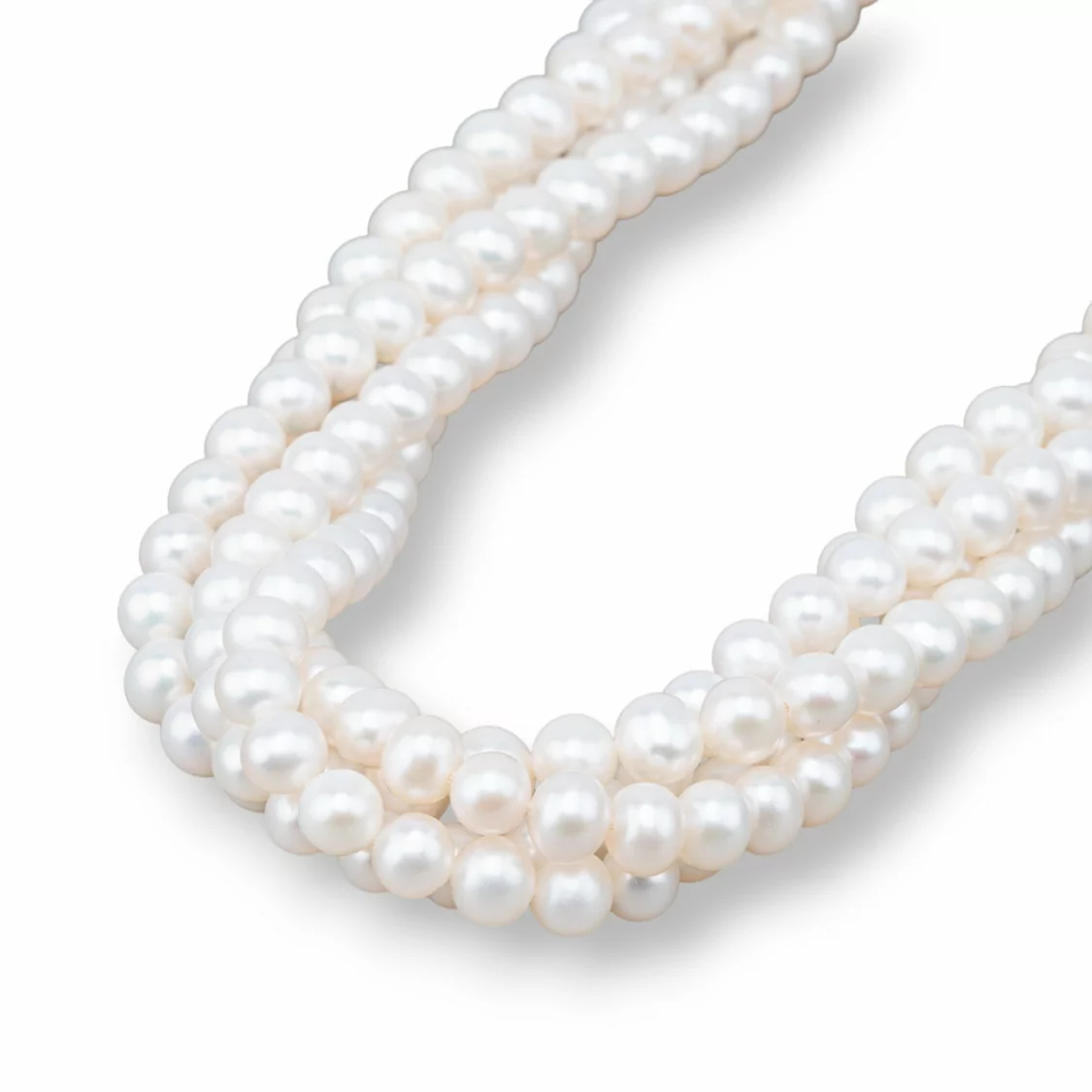 Perle Di Fiume Tondo 6,0-6,5mm Bianco-LINEA ALTA | Worldofjewel.com