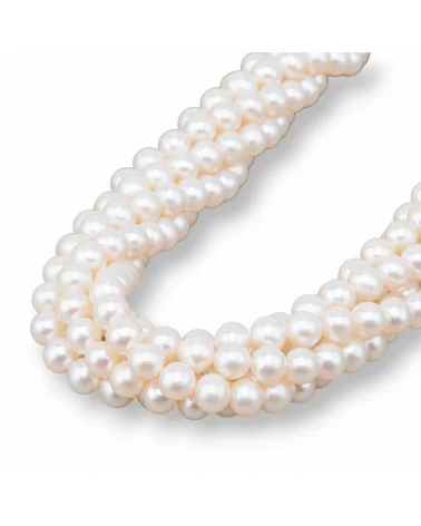 Perle Di Fiume Tondo 7,0-7,5mm AAAA- Bianco-LINEA ALTA | Worldofjewel.com