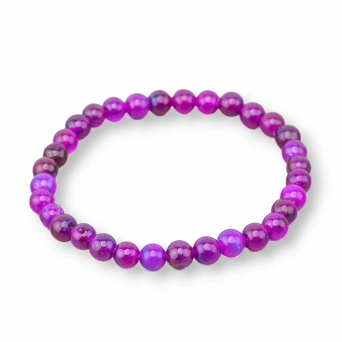 Bracciale Elastico Di Pietre Dure 6mm 10 Pezzi Agata Viola-OFFERTE BRACCIALI | Worldofjewel.com