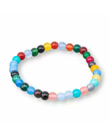 Bracciale Elastico Di Pietre Dure 6mm 10 Pezzi Multicolor-OFFERTE BRACCIALI | Worldofjewel.com