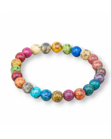 Bracciale Elastico Di Pietre Dure 8mm 10 Pezzi Diaspro Mix-OFFERTE BRACCIALI | Worldofjewel.com