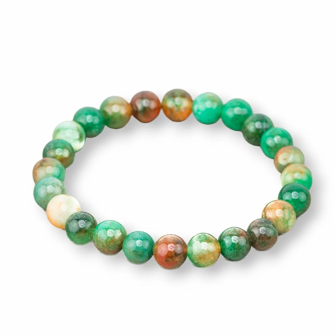 Bracciale Elastico Di Pietre Dure 8mm 10 Pezzi Giada Floreale-OFFERTE BRACCIALI | Worldofjewel.com