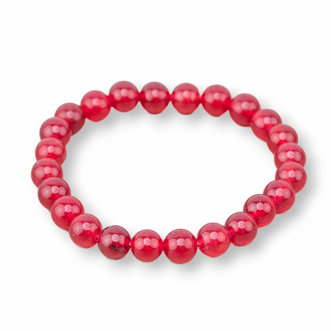 Bracciale Elastico Di Pietre Dure 8mm 10 Pezzi Giada Rossa-OFFERTE BRACCIALI | Worldofjewel.com