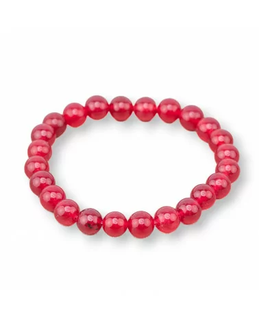 Bracciale Elastico Di Pietre Dure 8mm 10 Pezzi Giada Rossa-OFFERTE BRACCIALI | Worldofjewel.com