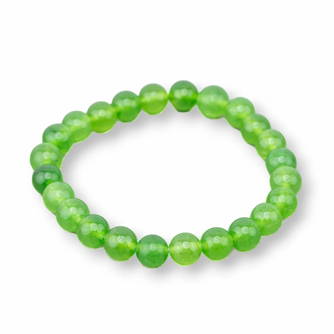 Bracciale Elastico Di Pietre Dure 8mm 10 Pezzi Giada Verde Acido-OFFERTE BRACCIALI | Worldofjewel.com