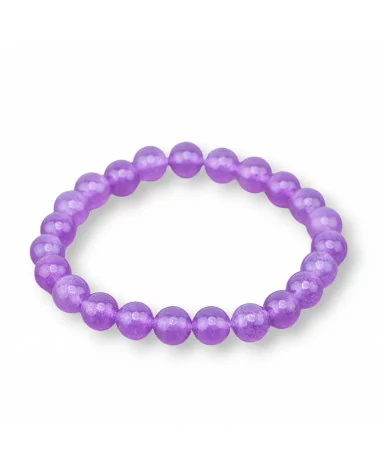 Bracciale Elastico Di Pietre Dure 8mm 10 Pezzi Giada Viola-OFFERTE BRACCIALI | Worldofjewel.com