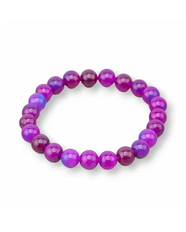 Bracciale Elastico Di Pietre Dure 8mm 10 Pezzi Giada Viola-OFFERTE BRACCIALI | Worldofjewel.com