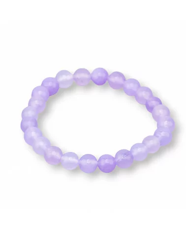 Bracciale Elastico Di Pietre Dure 8mm 10 Pezzi Giada Viola Chiaro-OFFERTE BRACCIALI | Worldofjewel.com