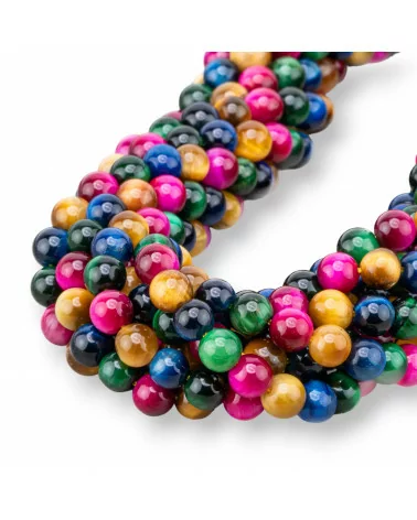 Occhio di Tigre Multicolor Tondo Liscio 6mm-OCCHIO DI TIGRE GIALLO | Worldofjewel.com