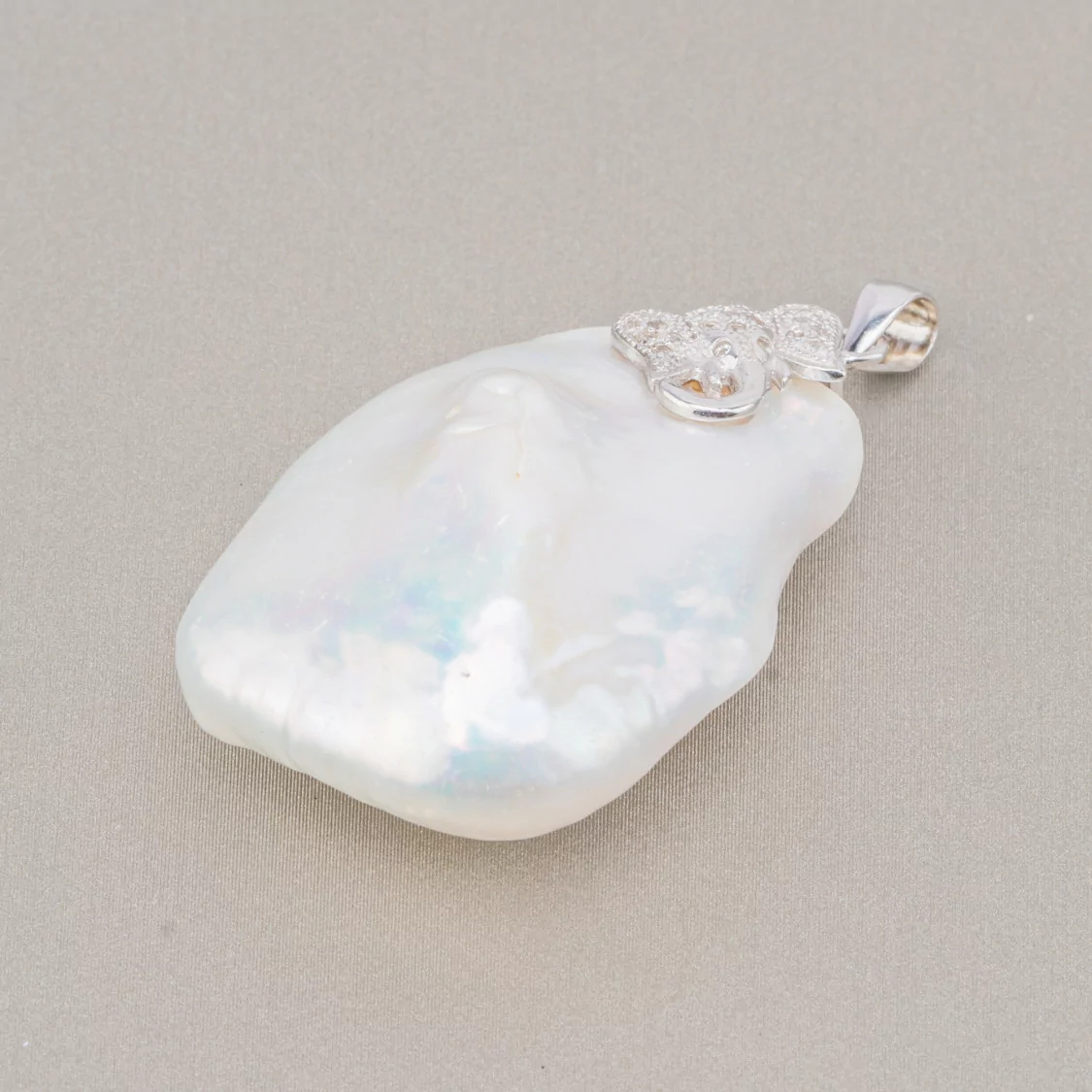 Pendenti Di Argento 925 Zirconato Con Perle Di Fiume (YNG) 15-16gr-ARGENTO 925 DESIGN ITALY | Worldofjewel.com