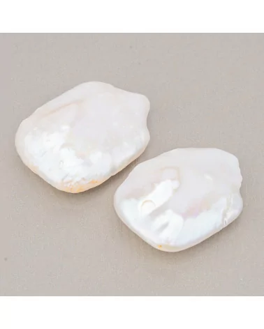 Perle Di Fiume Barocche Gocce Piatte (PQW) 18-20gr 1 Coppia-PERLE BAROCCHE | Worldofjewel.com