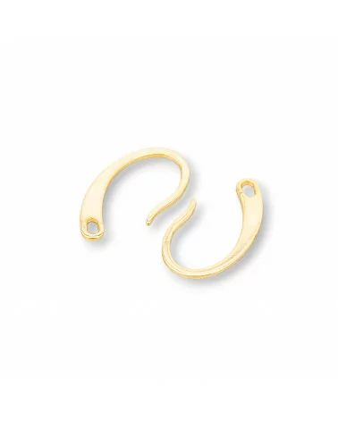 Base Per Orecchini Di Argento 925 A Monachella Liscia Piatta 11x18mm 6 Coppie Dorato-BASI DI ARGENTO 925 | Worldofjewel.com