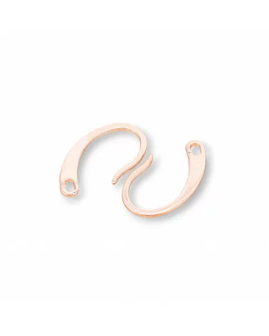 Base Per Orecchini Di Argento 925 A Monachella Liscia Piatta 11x18mm 6 Coppie Oro Rosa-BASI DI ARGENTO 925 | Worldofjewel.com