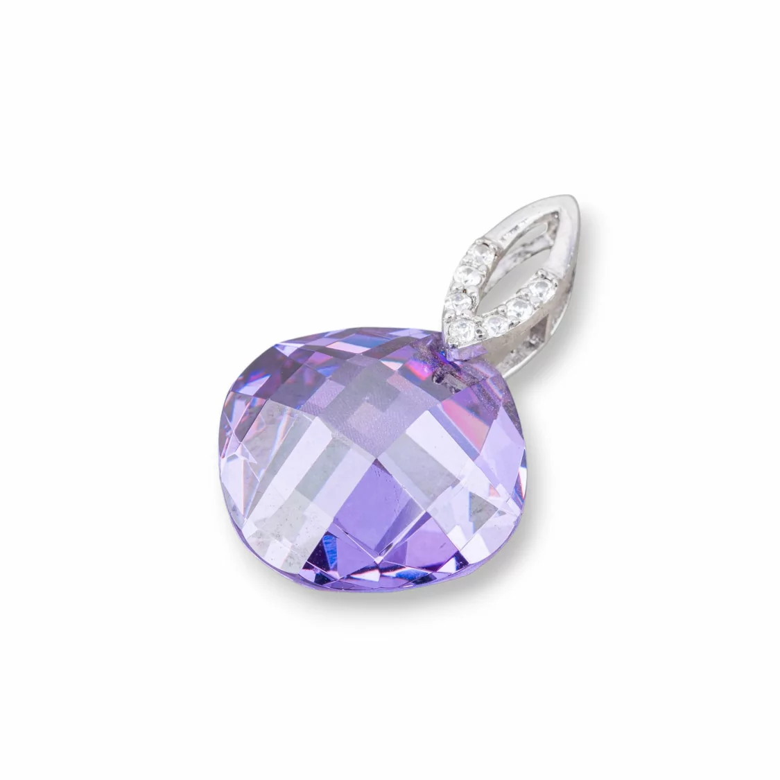 Ciondoli Pendenti Di Argento 925 Con Zirconi 20x30mm Viola-ARGENTO 925 DESIGN ITALY | Worldofjewel.com