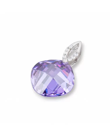 Ciondoli Pendenti Di Argento 925 Con Zirconi 20x30mm Viola-ARGENTO 925 DESIGN ITALY | Worldofjewel.com