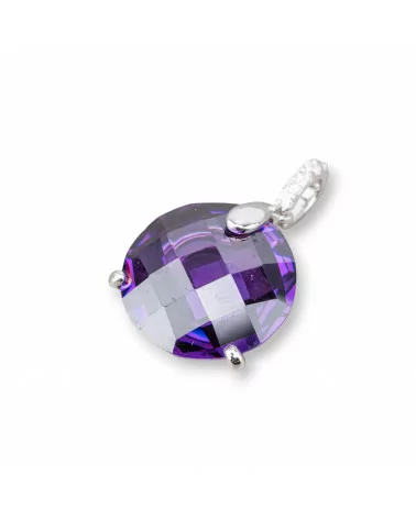 Ciondoli Pendenti Di Argento 925 Con Zirconi 20x32mm Viola-ARGENTO 925 DESIGN ITALY | Worldofjewel.com