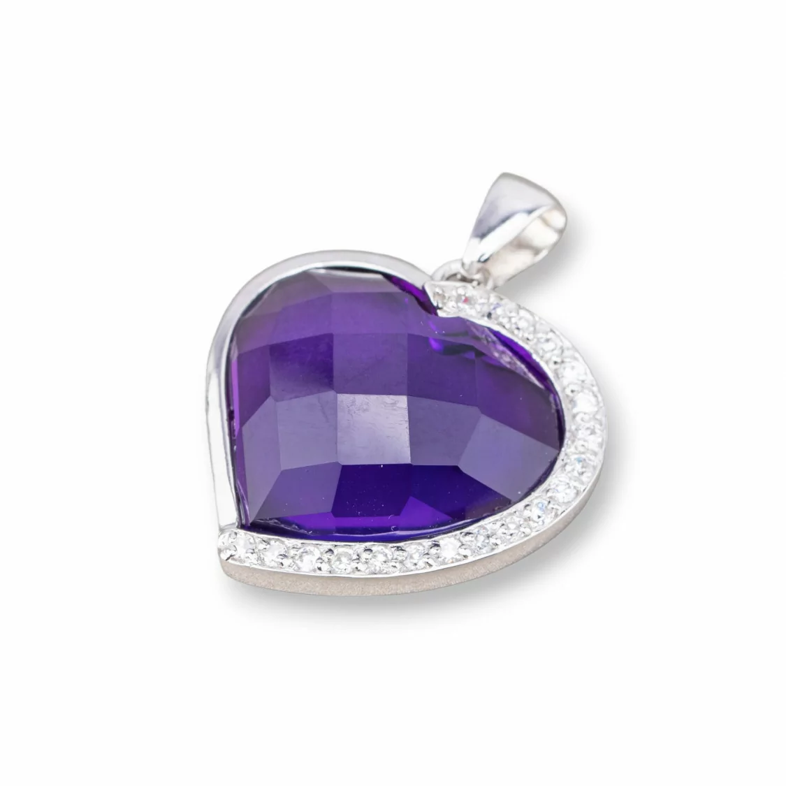 Ciondoli Pendenti Di Argento 925 Con Zirconi 25x32mm Viola-ARGENTO 925 DESIGN ITALY | Worldofjewel.com