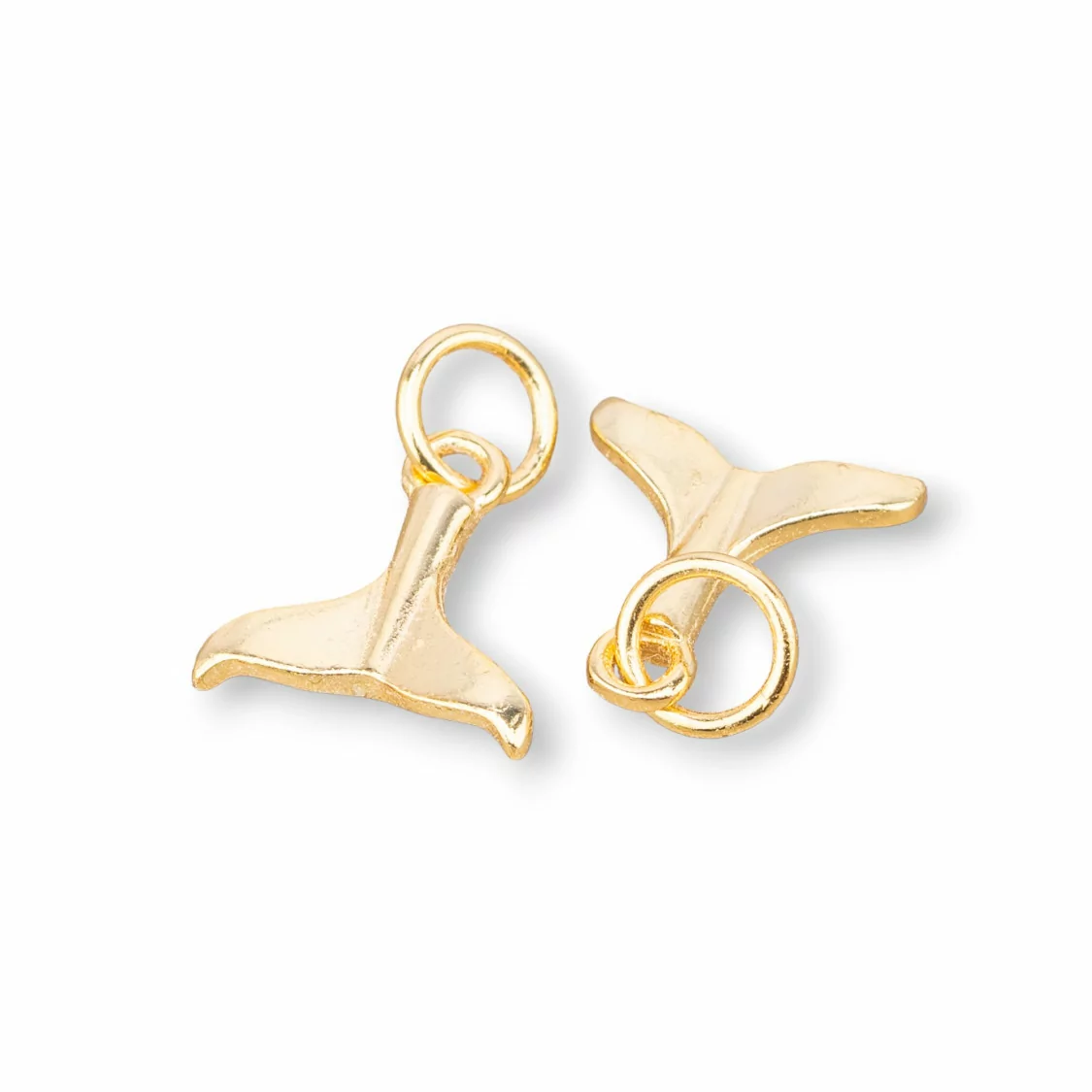 Componente Pendente Charms Di Argento 925 Coda Di Delfino 11x12mm 8pz Dorato-PENDENTI E CHARMS | Worldofjewel.com