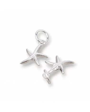 Componente Pendente Charms Di Argento 925 Stella Marina 9x13mm 8pz Rodiato-PENDENTI E CHARMS | Worldofjewel.com