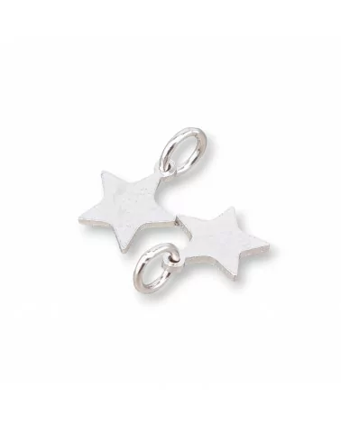 Componente Pendente Charms Di Argento 925 Stelle 8mm 10pz Rodiato-PENDENTI E CHARMS | Worldofjewel.com