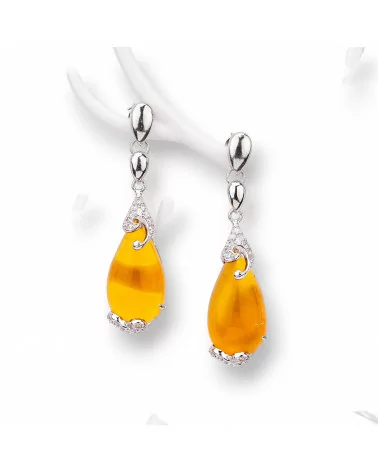 Orecchini Di Argento 925 Made in ITALY Giallo-ARGENTO 925 DESIGN ITALY | Worldofjewel.com