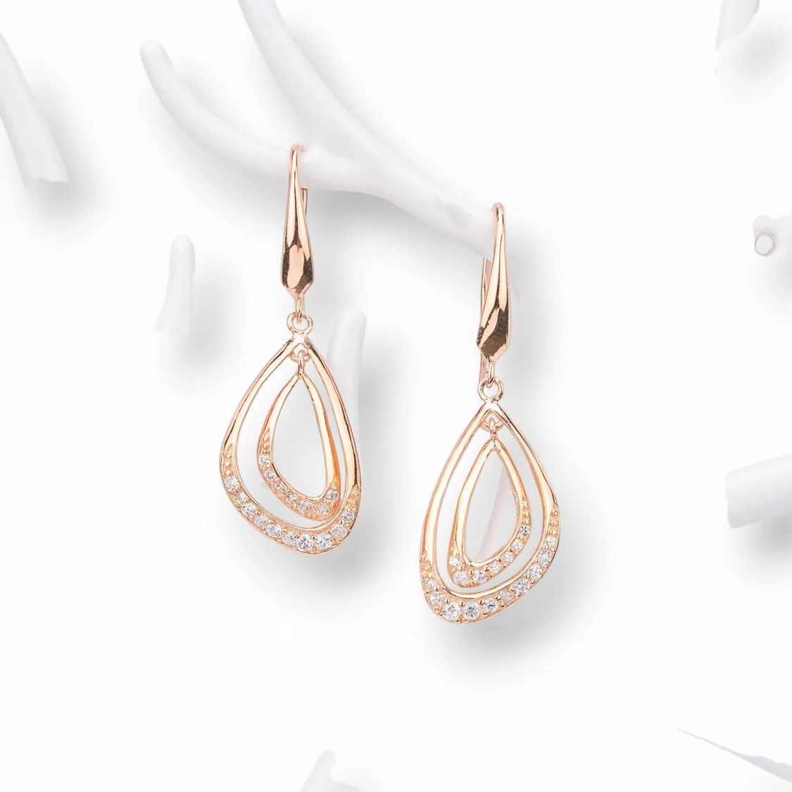 Orecchini Di Argento 925 Made in ITALY Oro Rosa-ARGENTO 925 DESIGN ITALY | Worldofjewel.com