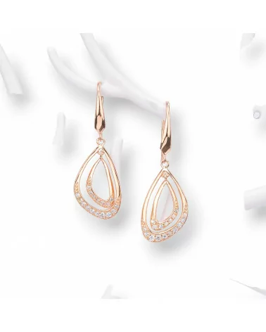 Orecchini Di Argento 925 Made in ITALY Oro Rosa-ARGENTO 925 DESIGN ITALY | Worldofjewel.com